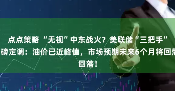 点点策略 “无视”中东战火？美联储“三把手”重磅定调：油价已近峰值，市场预期未来6个月将回落！